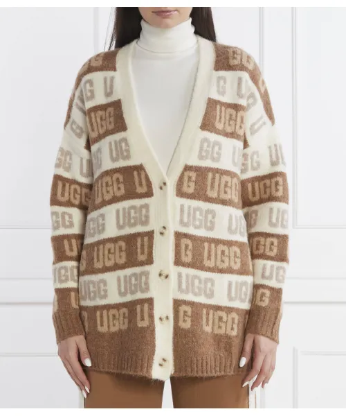 

Графический логотип на кардигане Oversize fit Ugg, коричневый