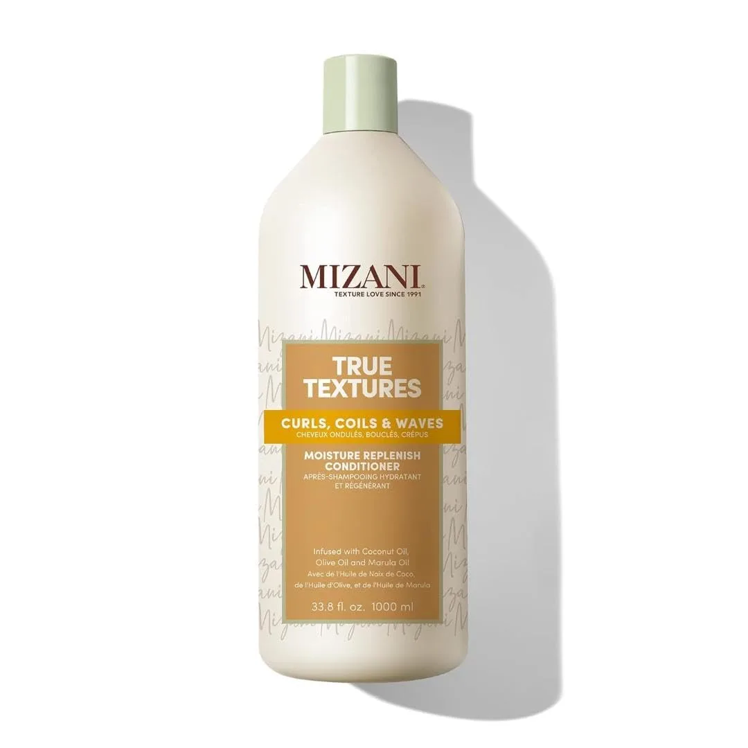 Кондиционер Mizani True Textures Moisture Replenish - Глубоко увлажняющий кондиционер для кудрявых волос с кокосовым и оливковым маслом, против пушистости, без силиконов и парабенов. 1000 мл (.), olive