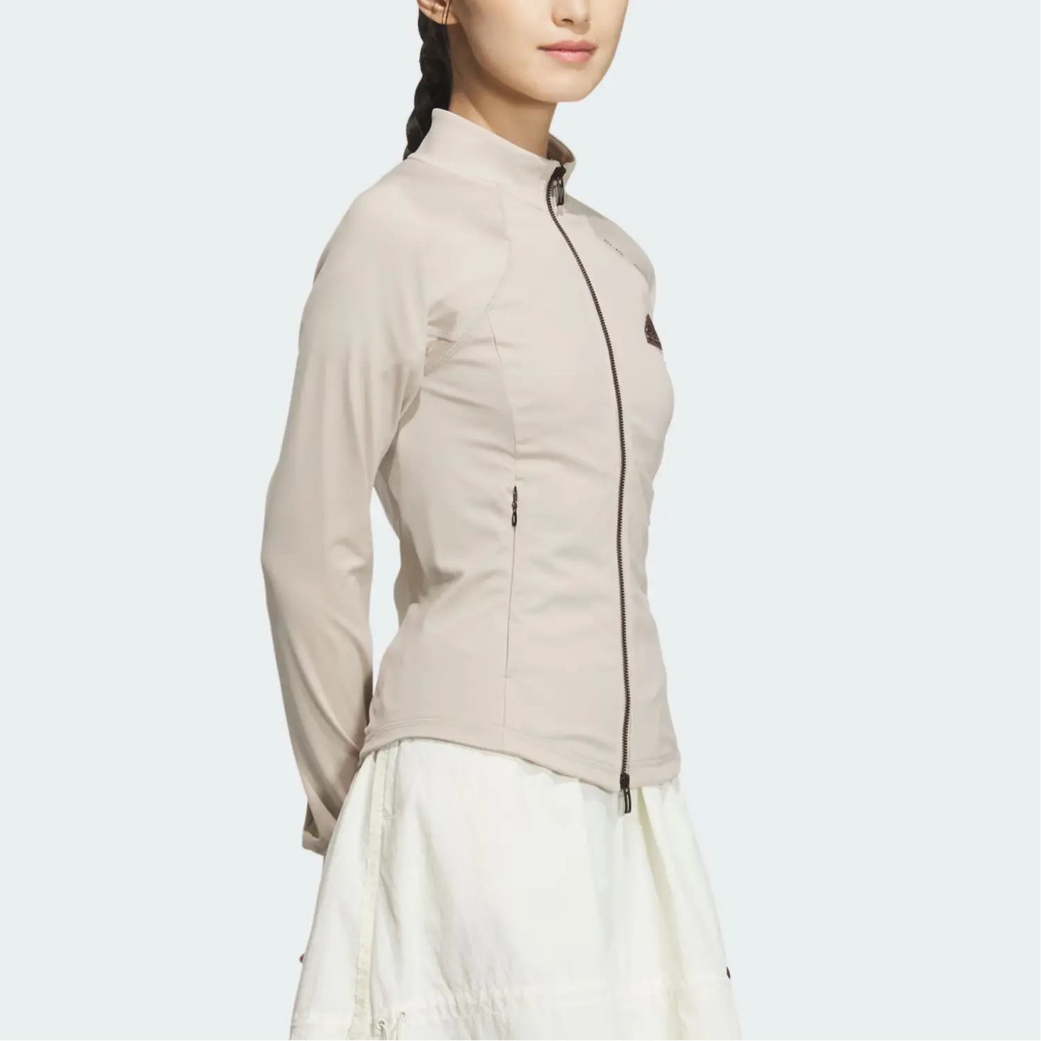 Adidas Технологичная тонкая вязаная куртка, Beige Yellow — фото 4