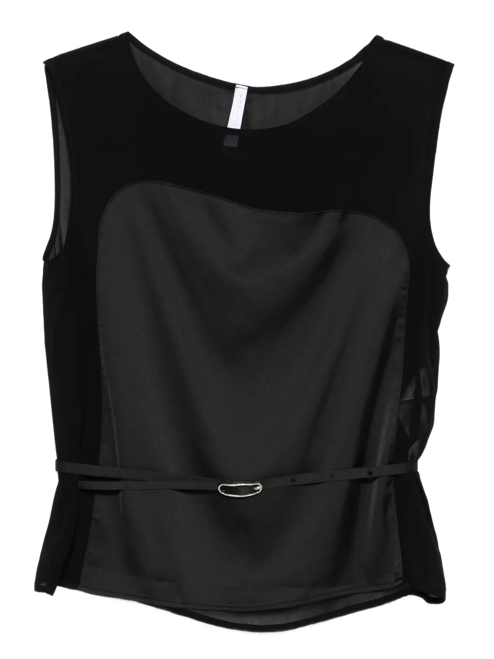 

Топ с прозрачной вставкой и поясом Imperial, черный