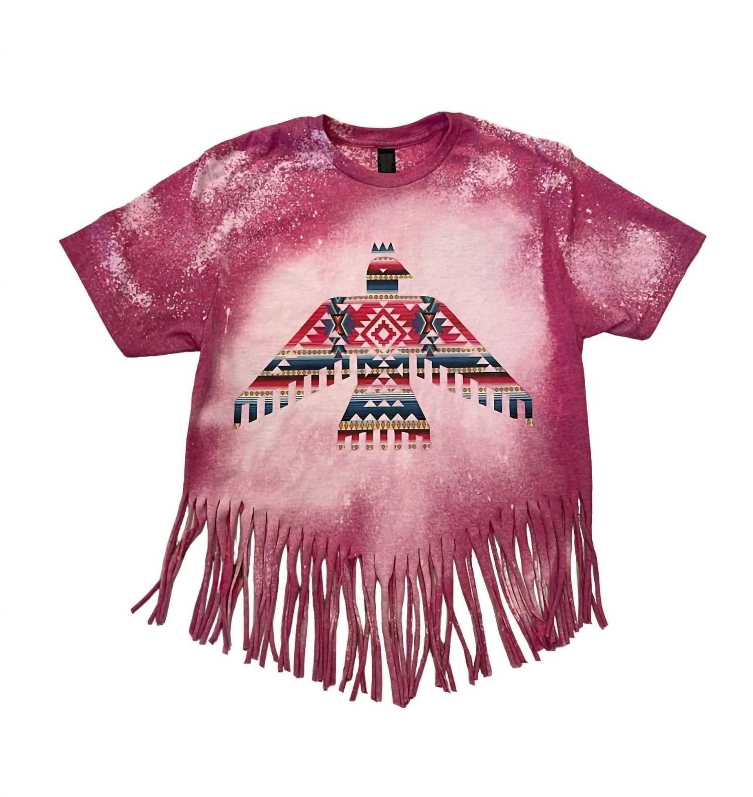 

Футболка Thunderbird Fringe Hem в цвете Aztec Pink Rose Canyon Ranch