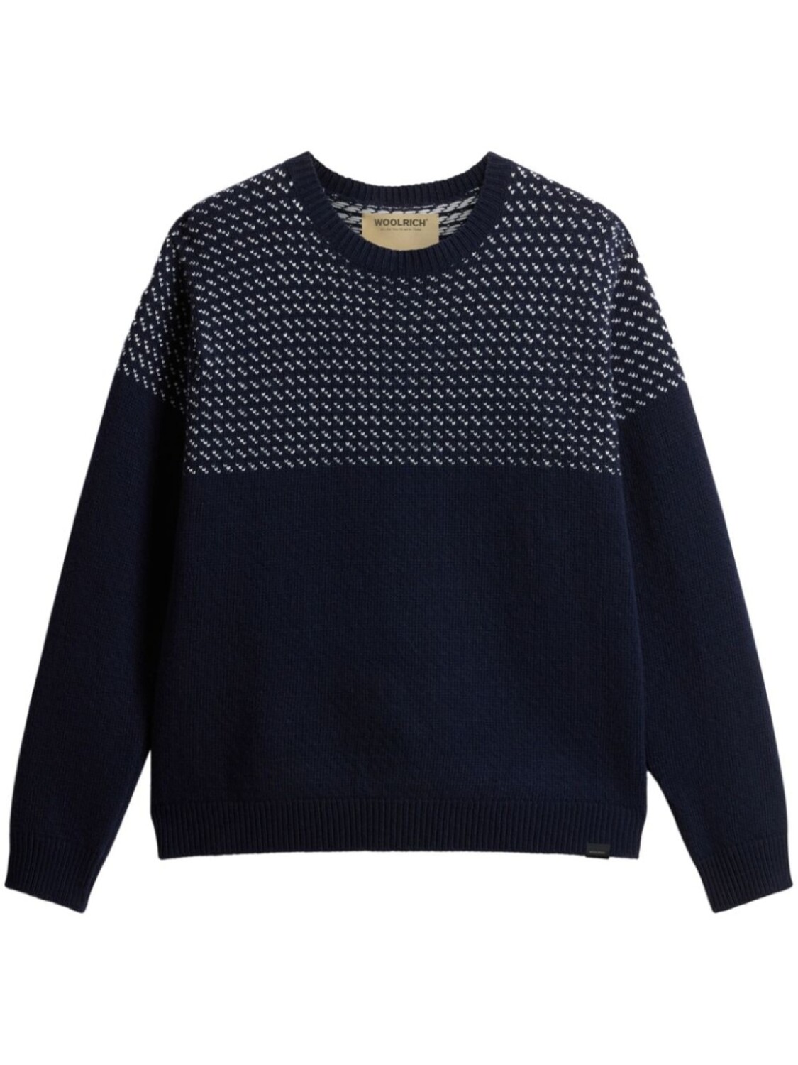 

Woolrich вышитый шерстяной вязаный свитер, синий