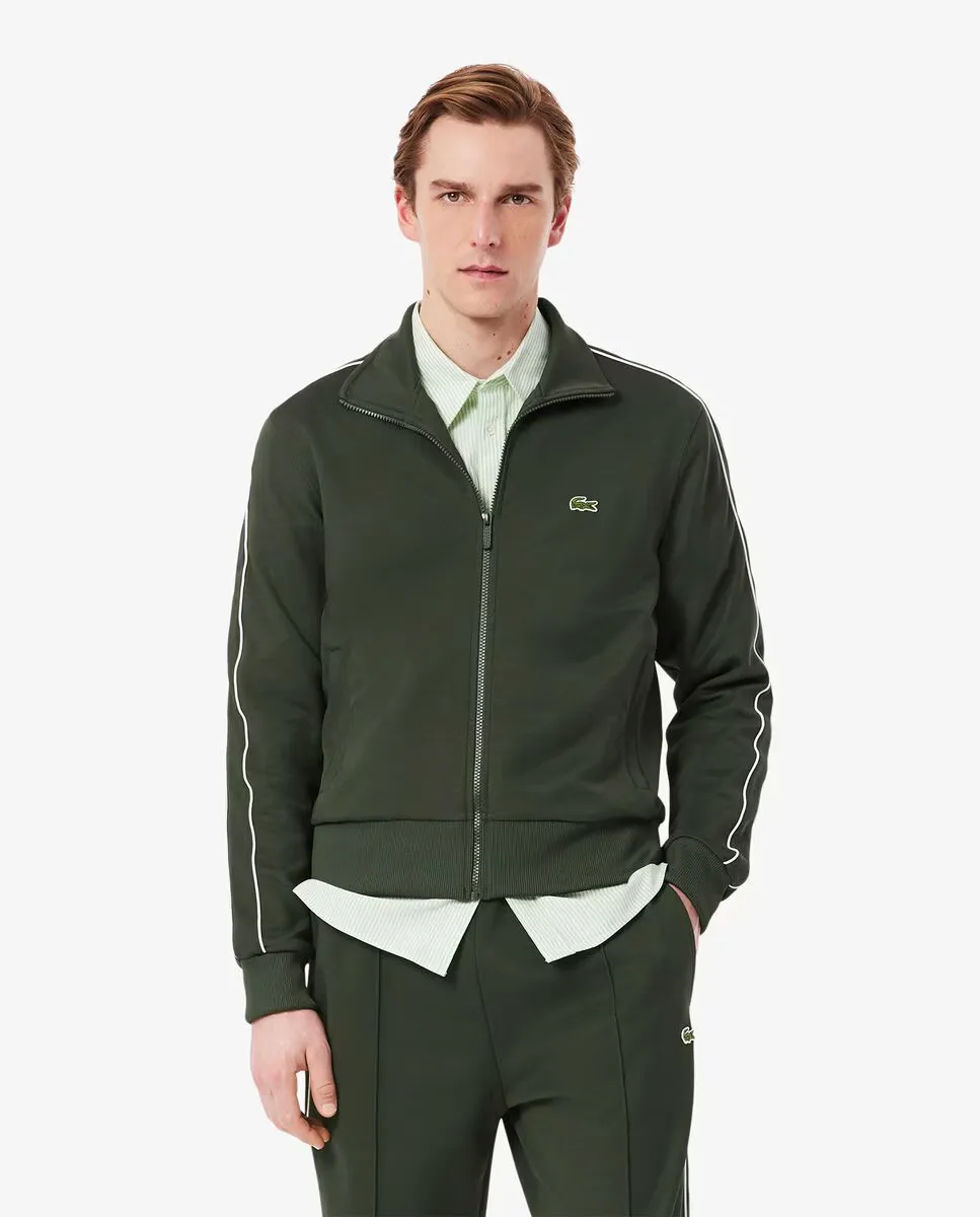 

Мужская спортивная куртка пике на молнии спереди Paris Lacoste, темно-зеленый