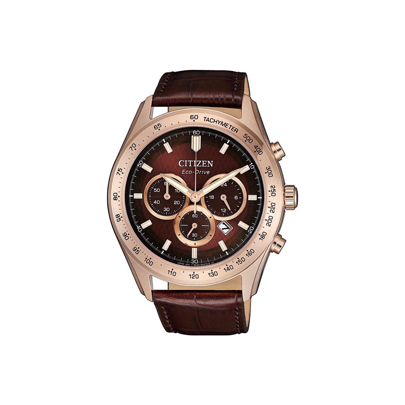 

CITIZEN Часы Solar Quartz Movement Cow Leather Strap Watch Men's Watch Red Watch Dial, Brown