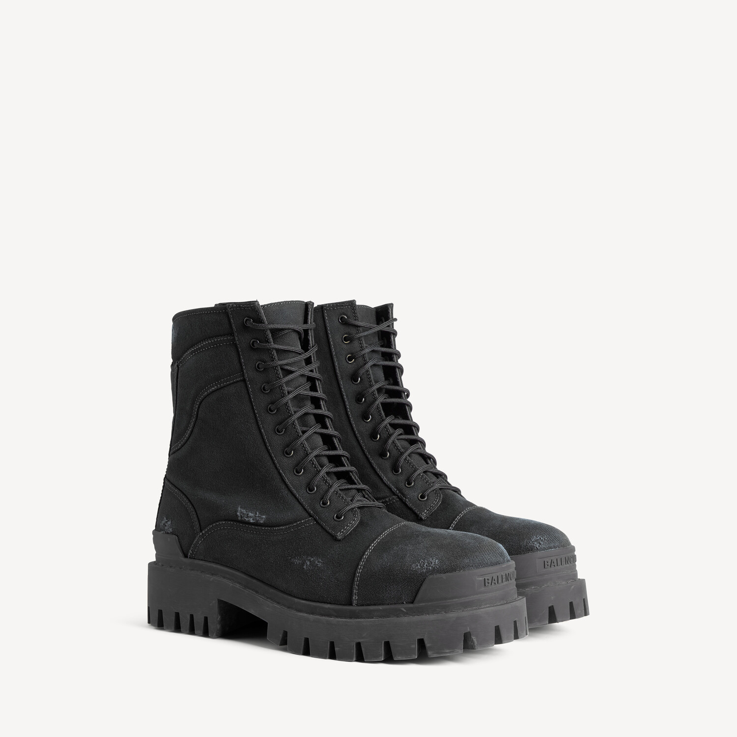 BALENCIAGA Мужские армейские ботинки Strike черного цвета — фото 2