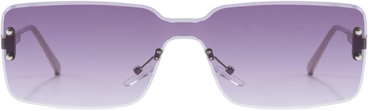 

Солнцезащитные очки Willochra One Piece без оправы, квадратной формы, для женщин и мужчин, 2025 год, металлическая оправа, модные винтажные прямоугольные очки без оправы, черные, C2