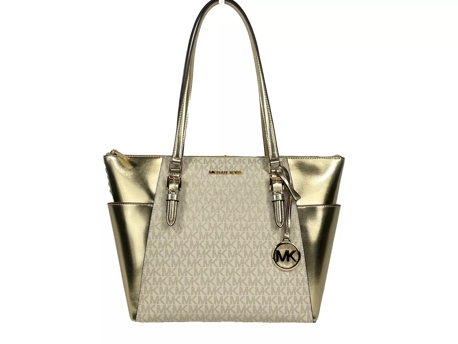 

Сумка-тоут Charlotte Large Leather Top Zip, цвет Gold Michael Kors