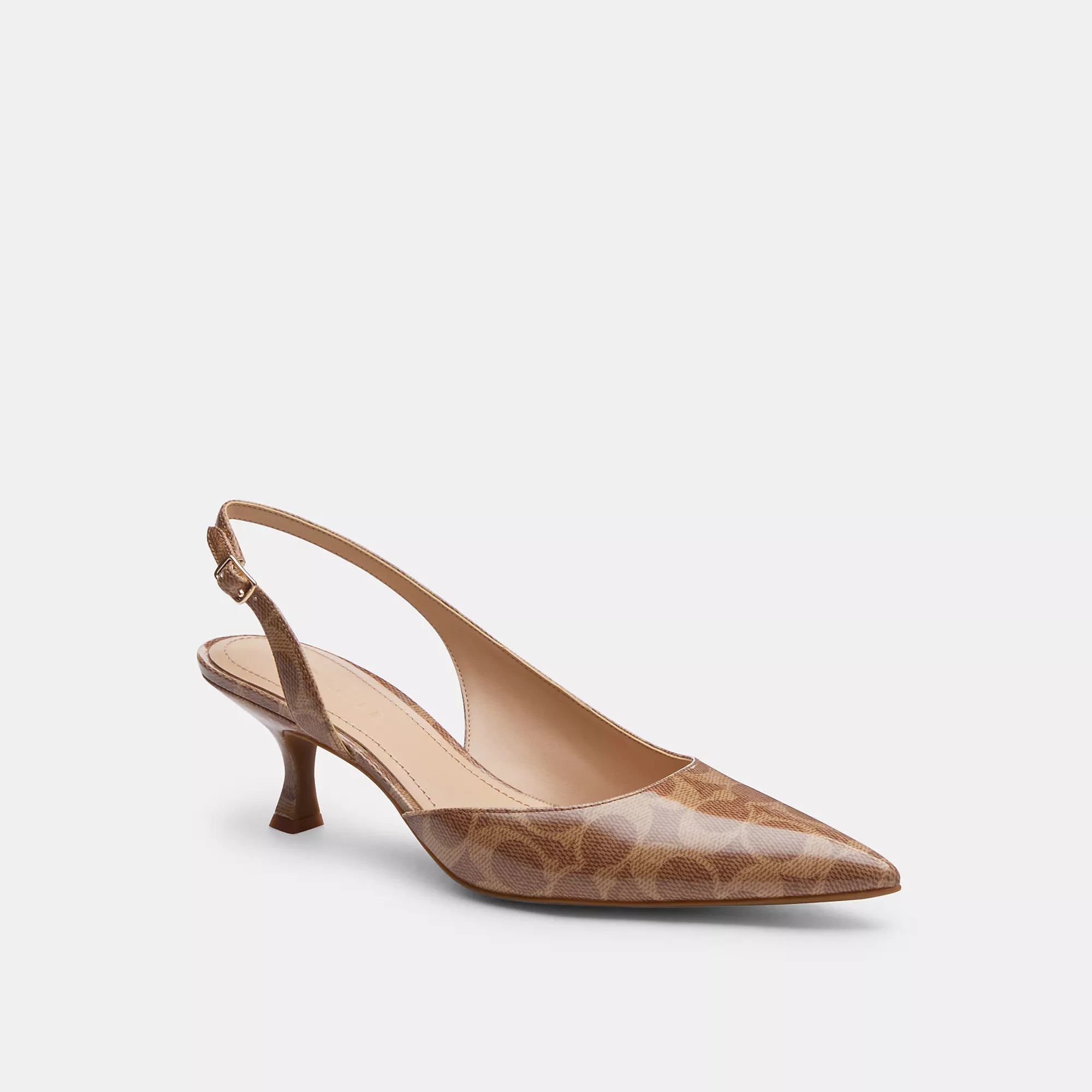 Coach Outlet Roxanne Туфли-лодочки из фирменной ткани, Tan