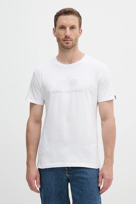 

Хлопковая футболка Alpha Industries, белый