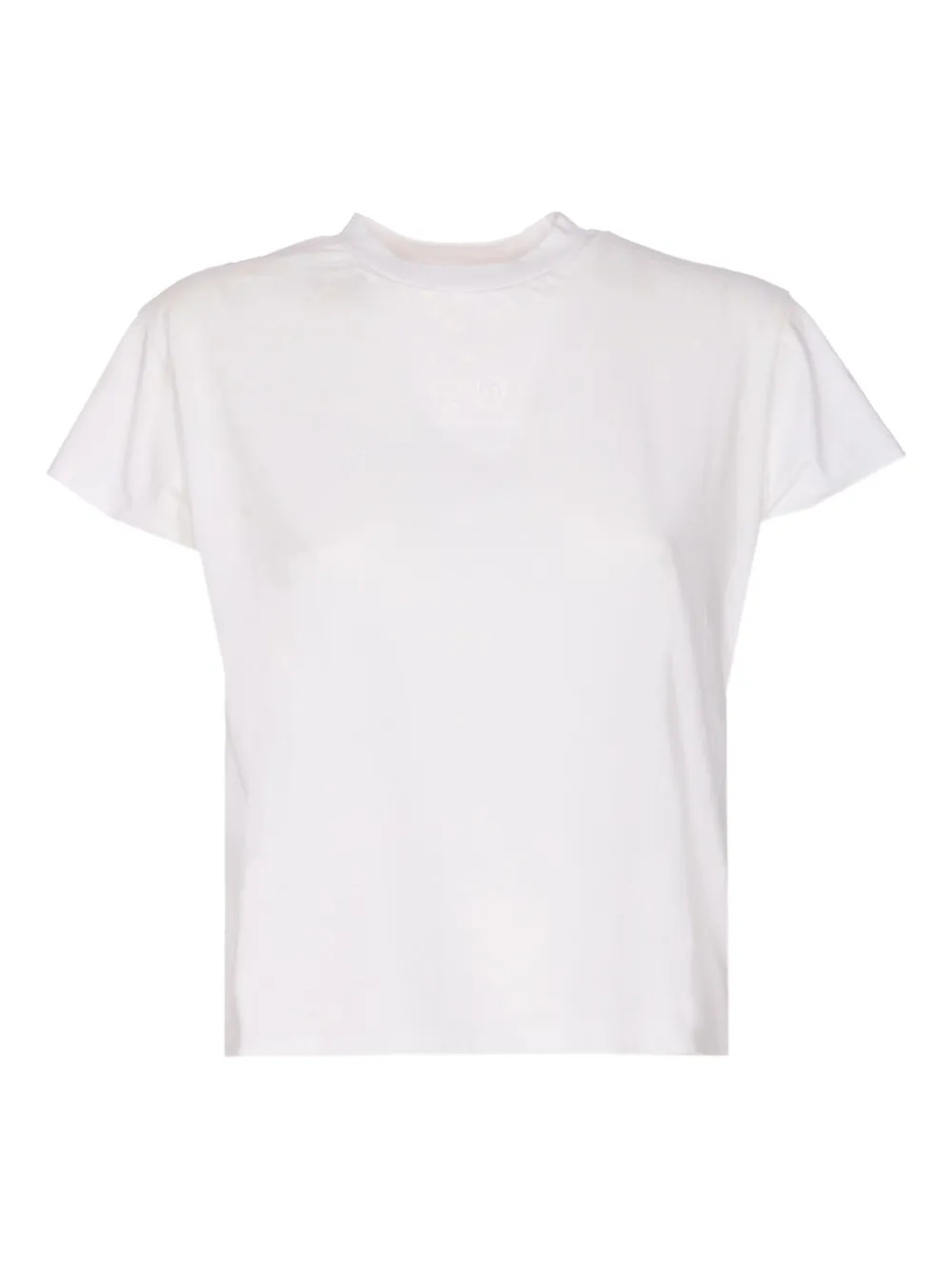 

Футболка с вышитым круглым вырезом MM6 Maison Margiela, белый