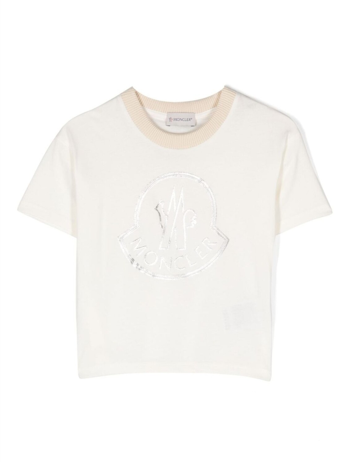 

Moncler Enfant футболка с вышитым логотипом, белый