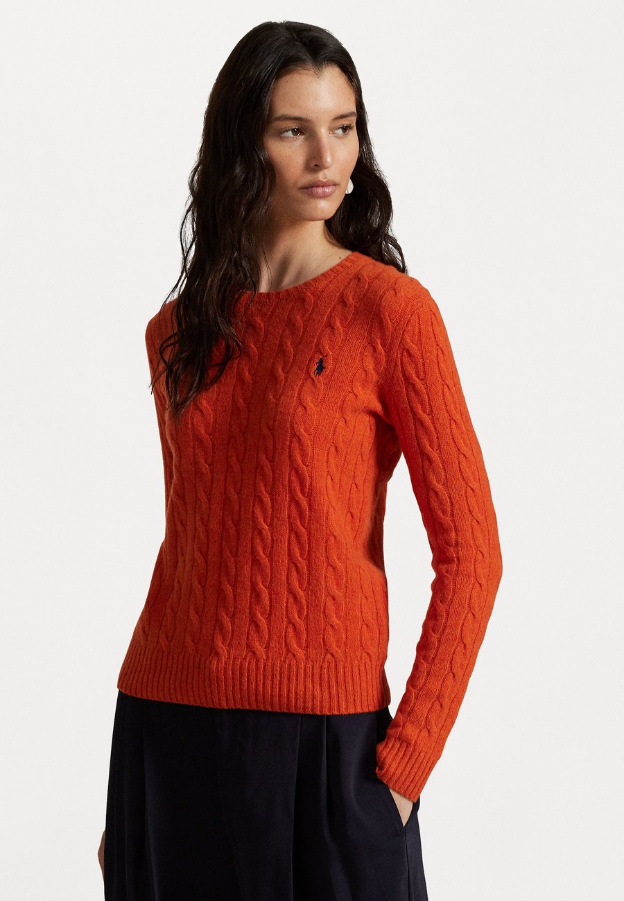 

Джемпер Polo Ralph Lauren CABLE WOOL CASHMERE CREWNECK JUMPER, Alloy Orange/Orange