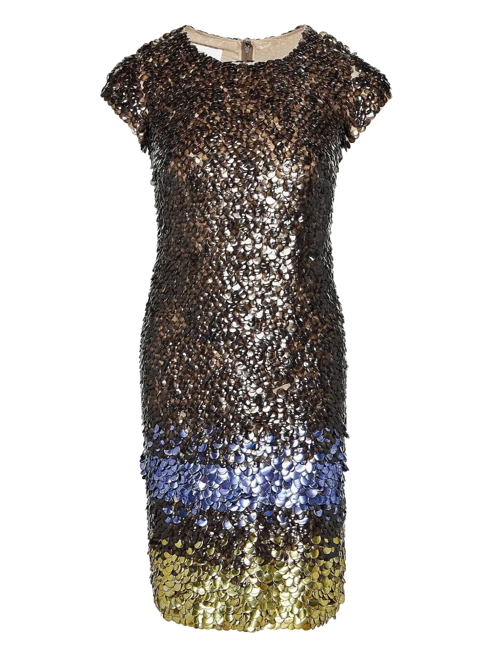 

Украшенное платье с короткими рукавами Oscar de la Renta, коричневый
