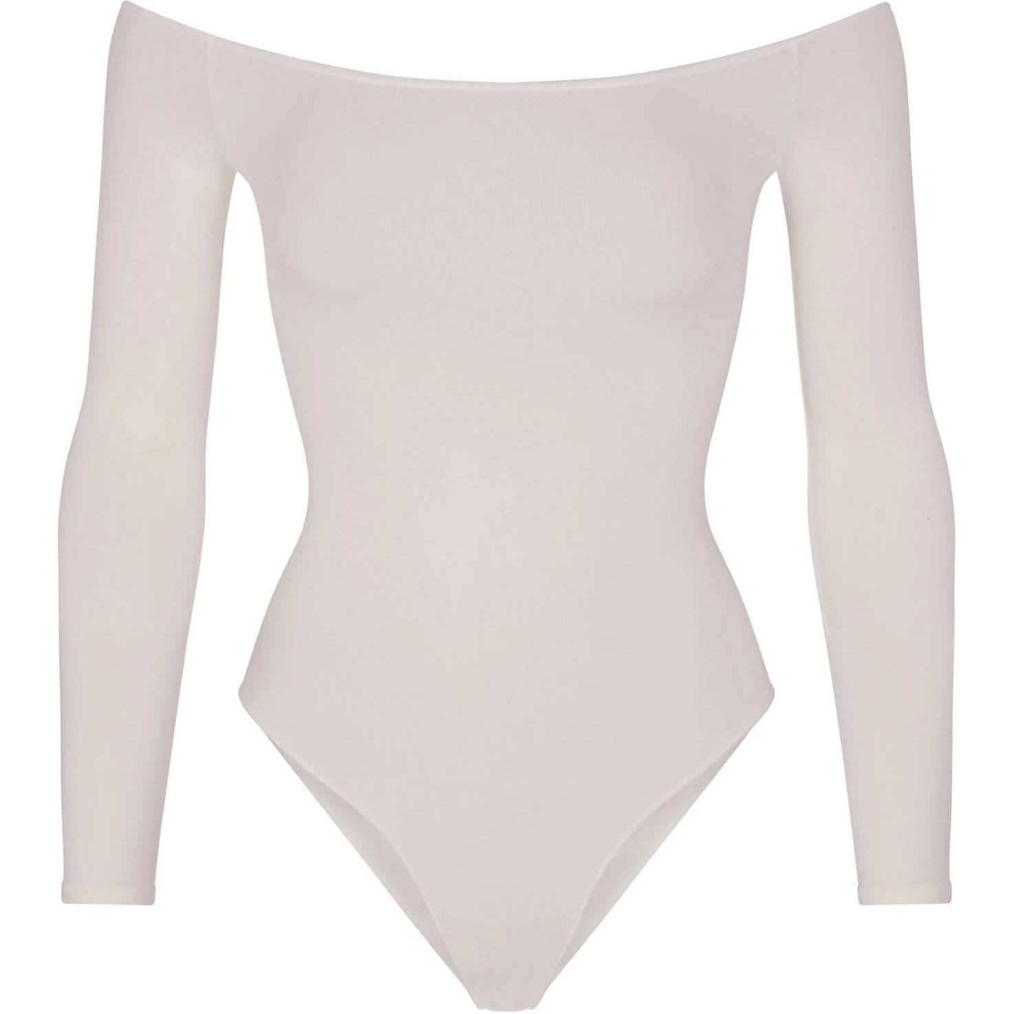 

Основной боди-комбинезон с открытыми плечами для женщин цвет STONE/каменный Skims, серо-бежевый/серо-бежевый