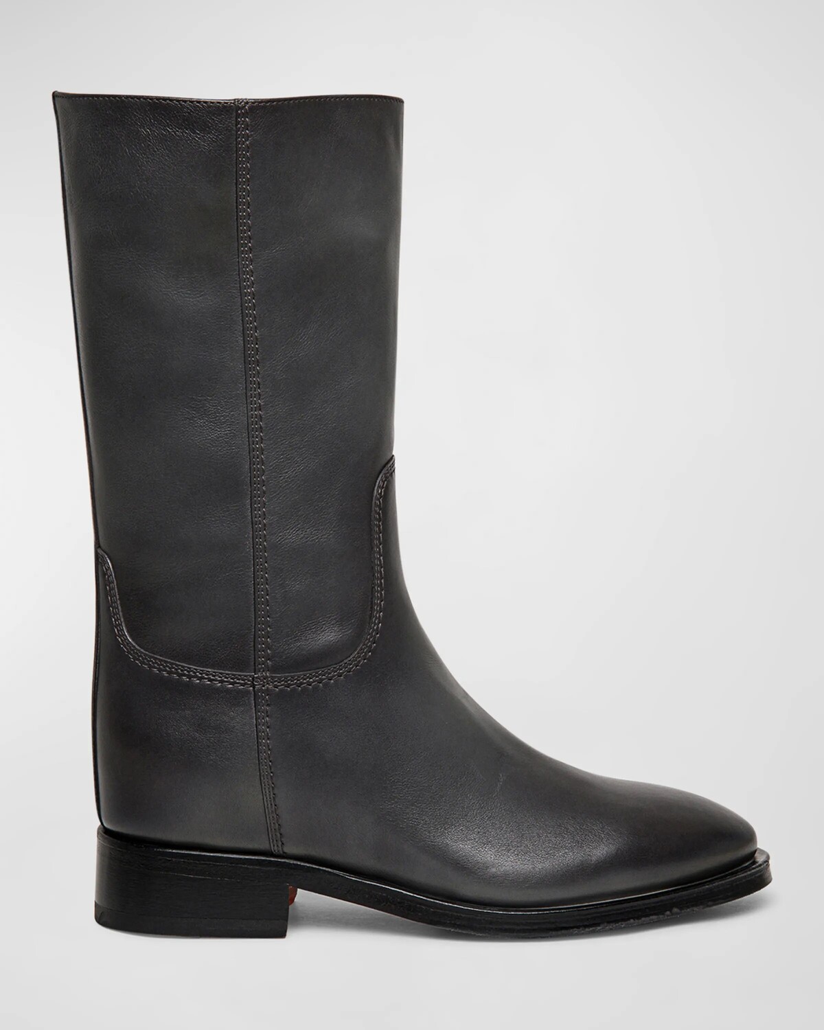 Флисовые кожаные полусапоги Santoni, цвет Grey