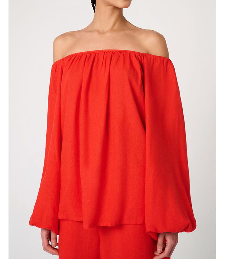 

Женская блузка с открытыми плечами WeWoreWhat, Vibrant red