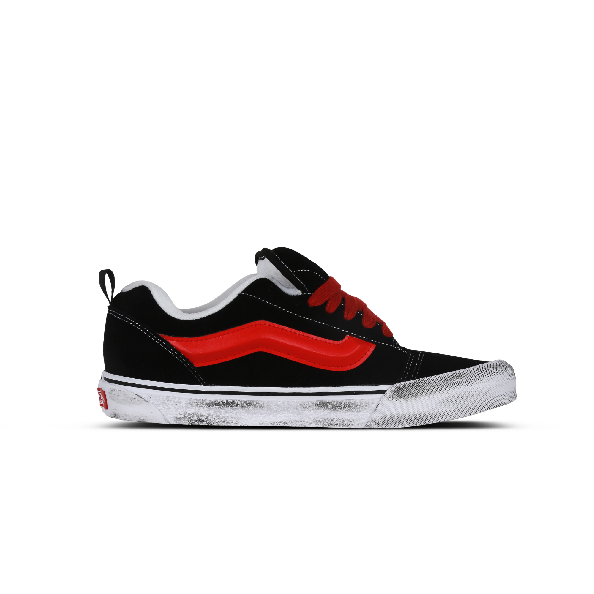 Vans Knu Skool SWAG Fabric Wrapping, износостойкие и нескользящие низкие кроссовки для скейтбординга унисекс Black Red — фото 3