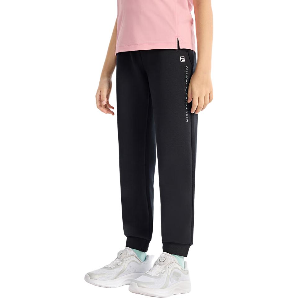 FILA KIDS AW24 Вязаные спортивные штаны Pitch Black для подростков — фото 4