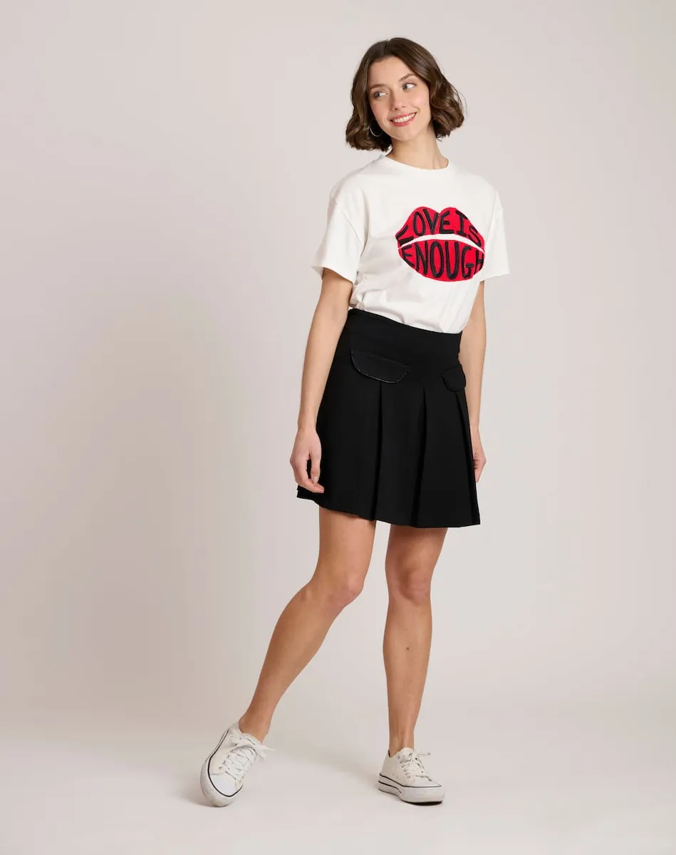 

Короткая юбка с бортами Naf Naf, черный