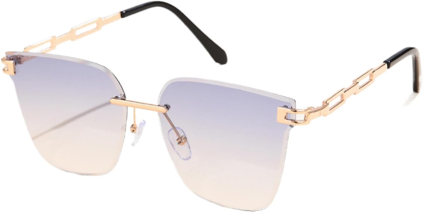 

Солнцезащитные очки с защитой от УФ-излучения UV400 | Без оправы, «кошачий глаз», градиентные | Для женщин и мужчин, для занятий спортом на открытом воздухе и вождения DSVIGF, Blue Yellow