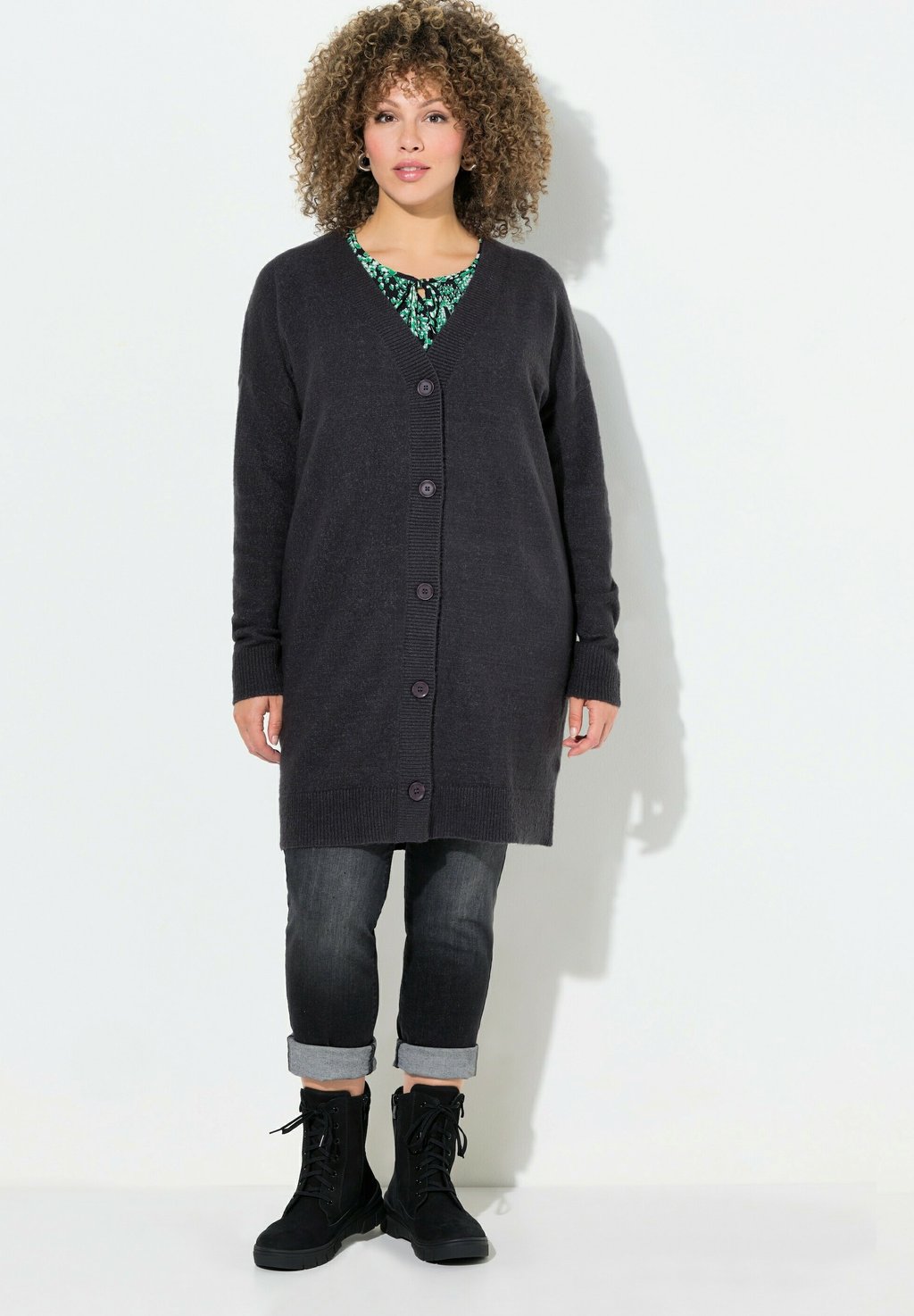 

Кардиган OVERSIZED Ulla Popken, темно-серый