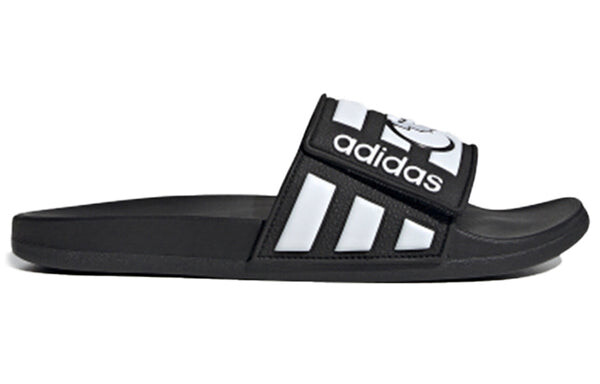 Тапочки neo adilette comfort adj yellow crossover black white slippers 'black white' Adidas, черный — фото 2