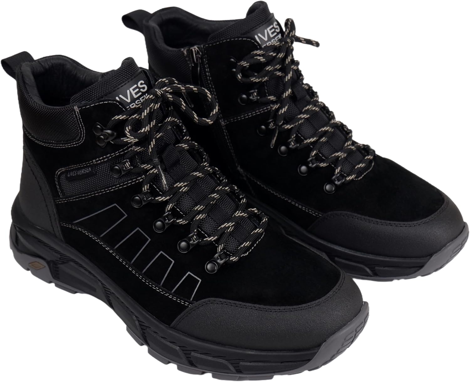 

Походные ботинки для активного отдыха, высокие ботинки на шнуровке, прочные треккинговые ботинки, резиновая подошва, противоскользящие горные ботинки Generic, черный