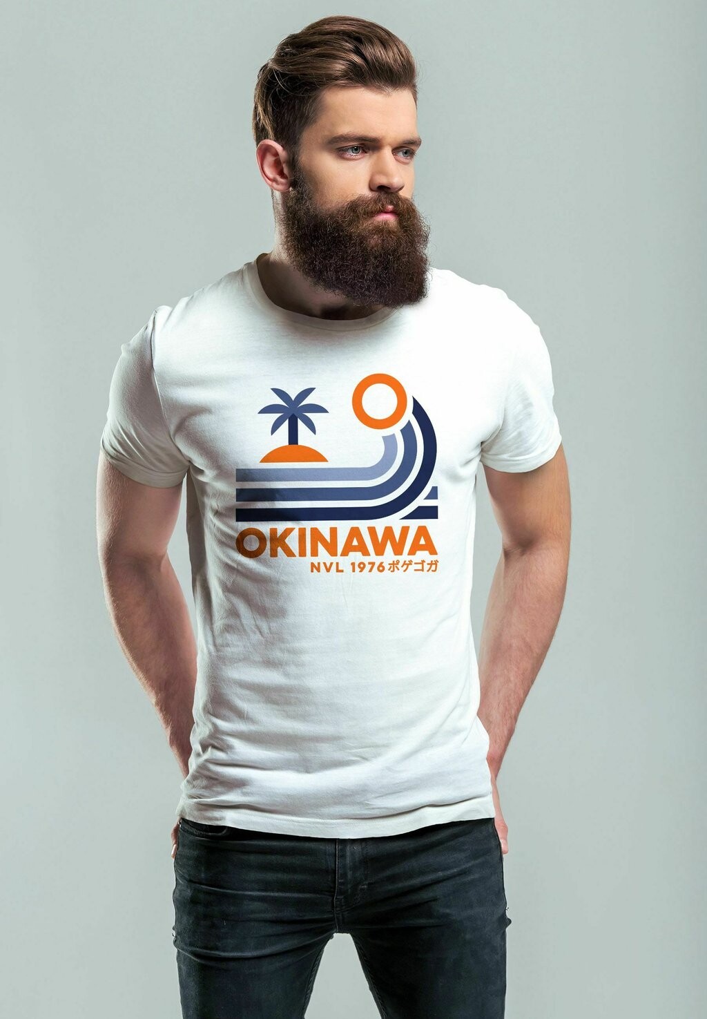 

Футболка с принтом JAPAN OKINAWA SCHRIFTZUG RETRO PALME WELLE FASHIO Neverless, цвет weiß