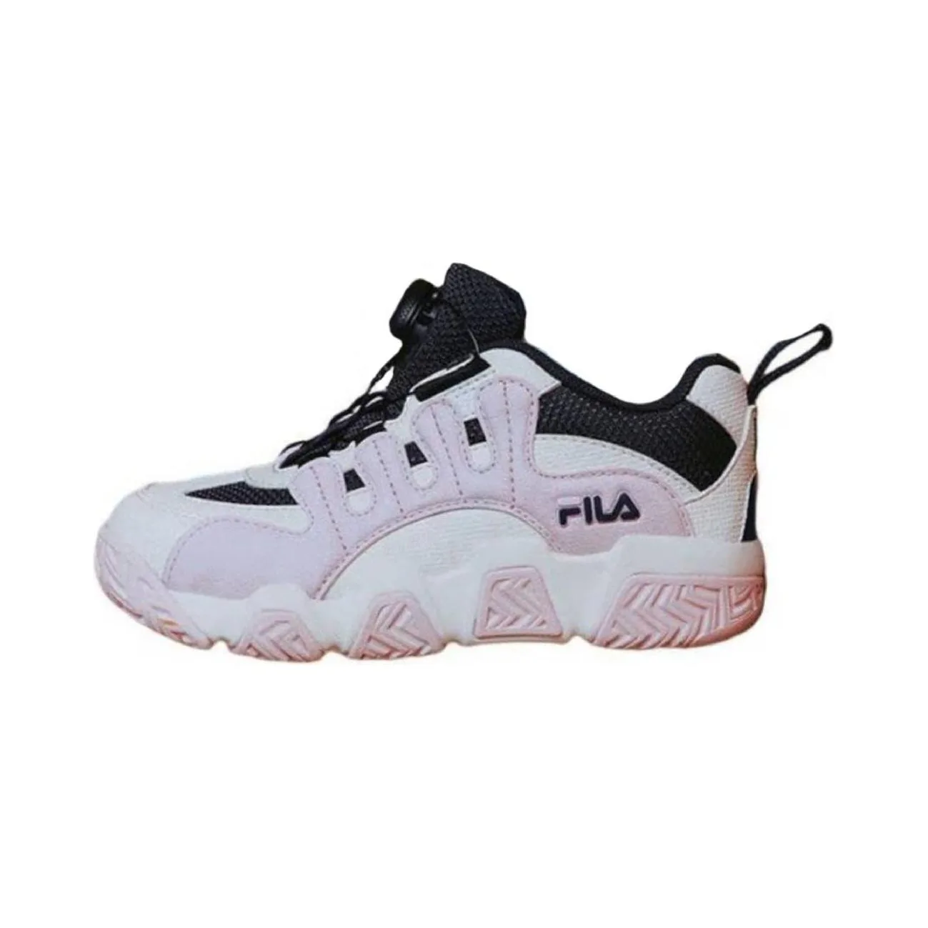 FILA KIDS Детские баскетбольные кроссовки low top, противоскользящие, износостойкие, розово-белые, для детей 3-7 лет