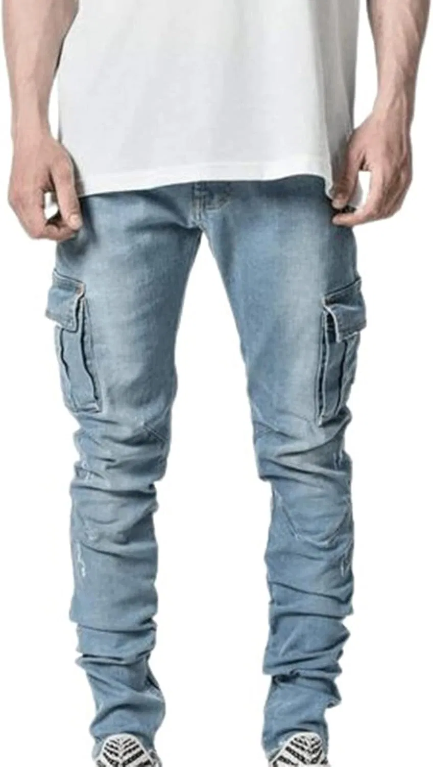 Джинсы карго, Slim Fit, A#01 Blue — фото 2