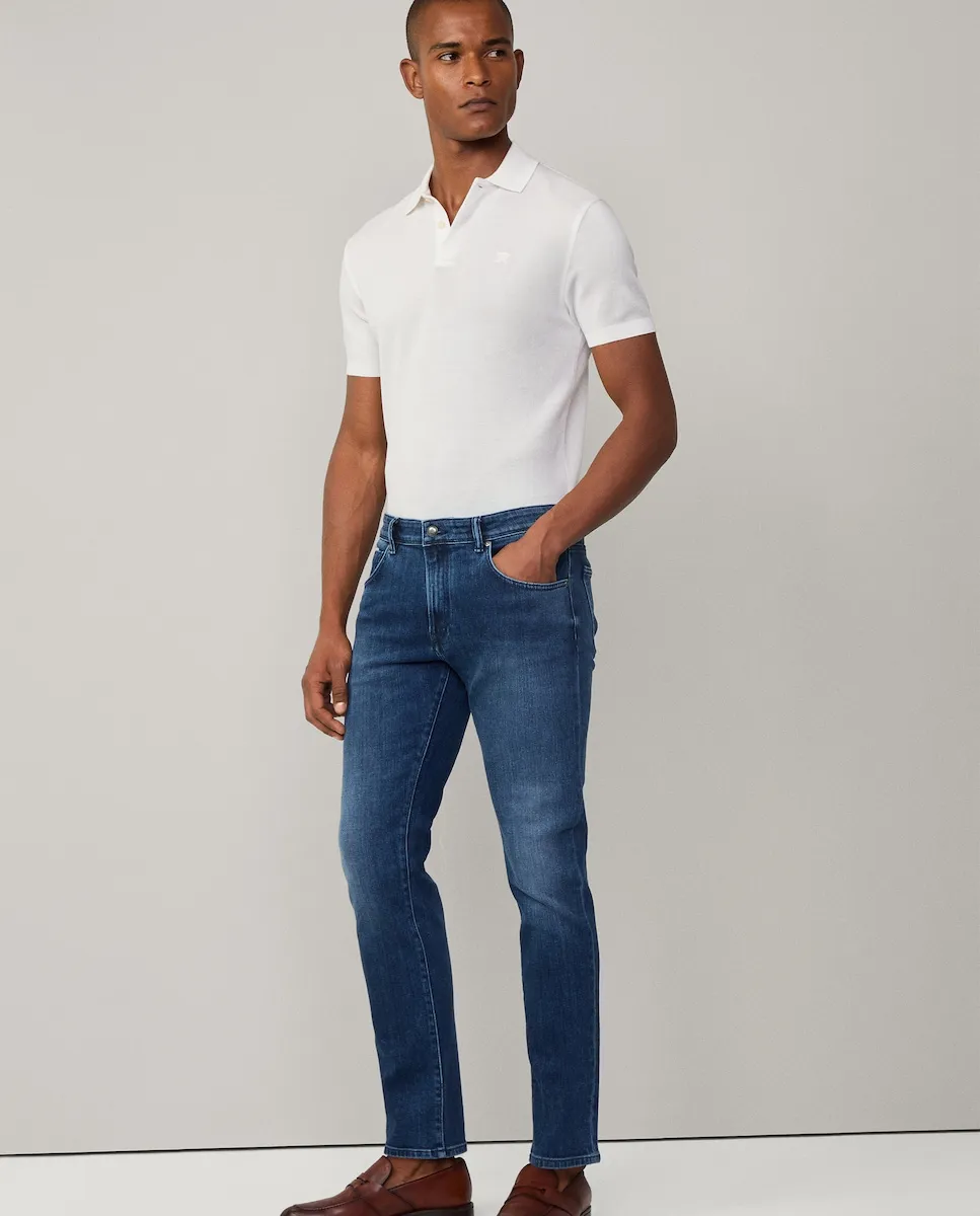 

Мужские облегающие джинсы с винтажной потертостью Hackett, синий