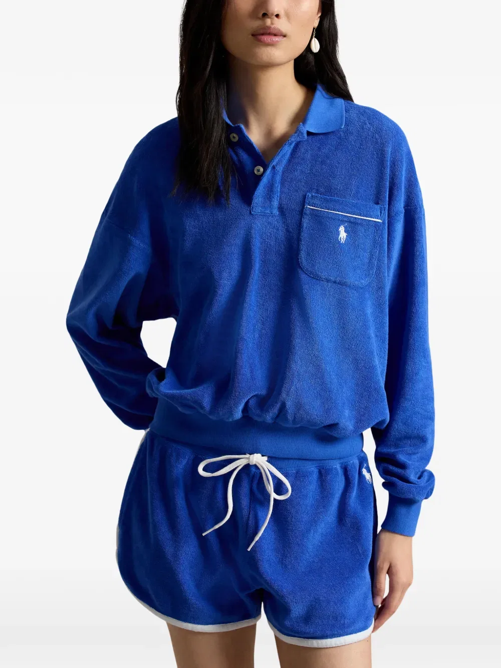 Рубашка-поло с длинными рукавами Polo Ralph Lauren, синий — фото 3