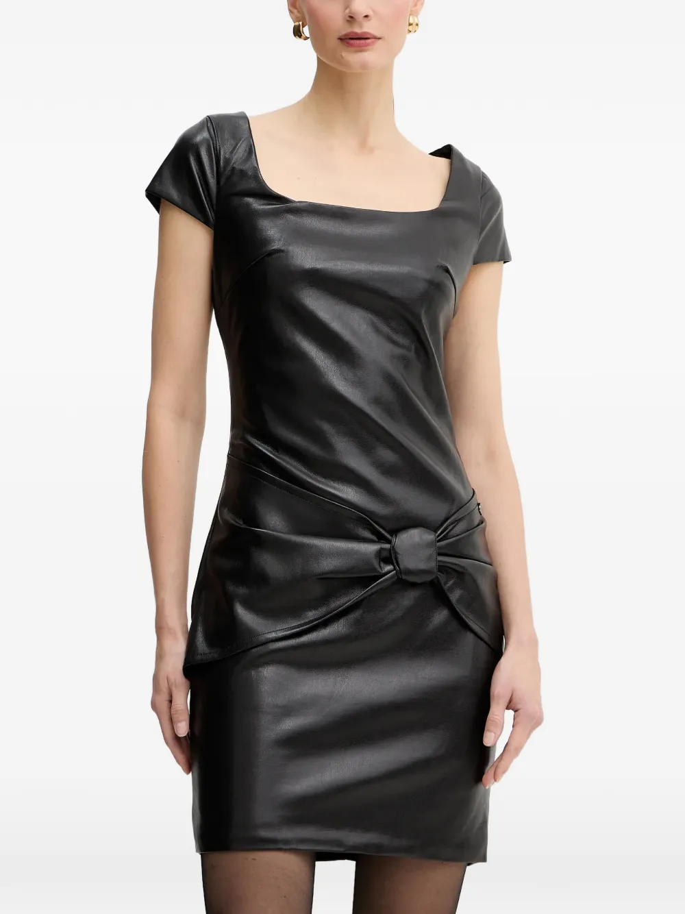 

Мини-платье с короткими рукавами и узлом Guess Usa, черный