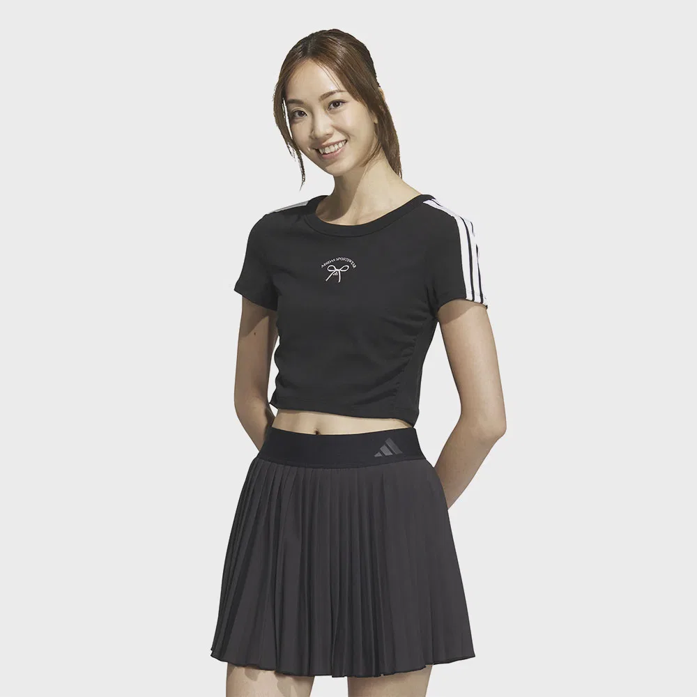 Женская чёрная укороченная футболка Dance Rib от Adidas