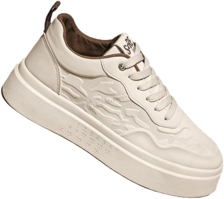 

Весна 2025 Дышащие Новые Мужские Спортивные Повседневные Кроссовки для Старшего Поколения, Молодежные Кроссовки с Толстой Подошвой, Модные, для Повседневной Носки и Вождения, Однотонные Clolinde, бежевый