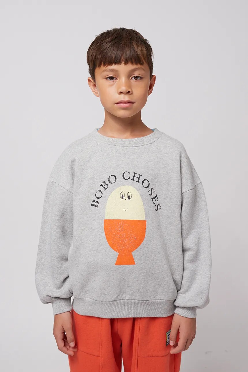 

Детский хлопковый свитшот Morning Egg Bobo Choses, серый