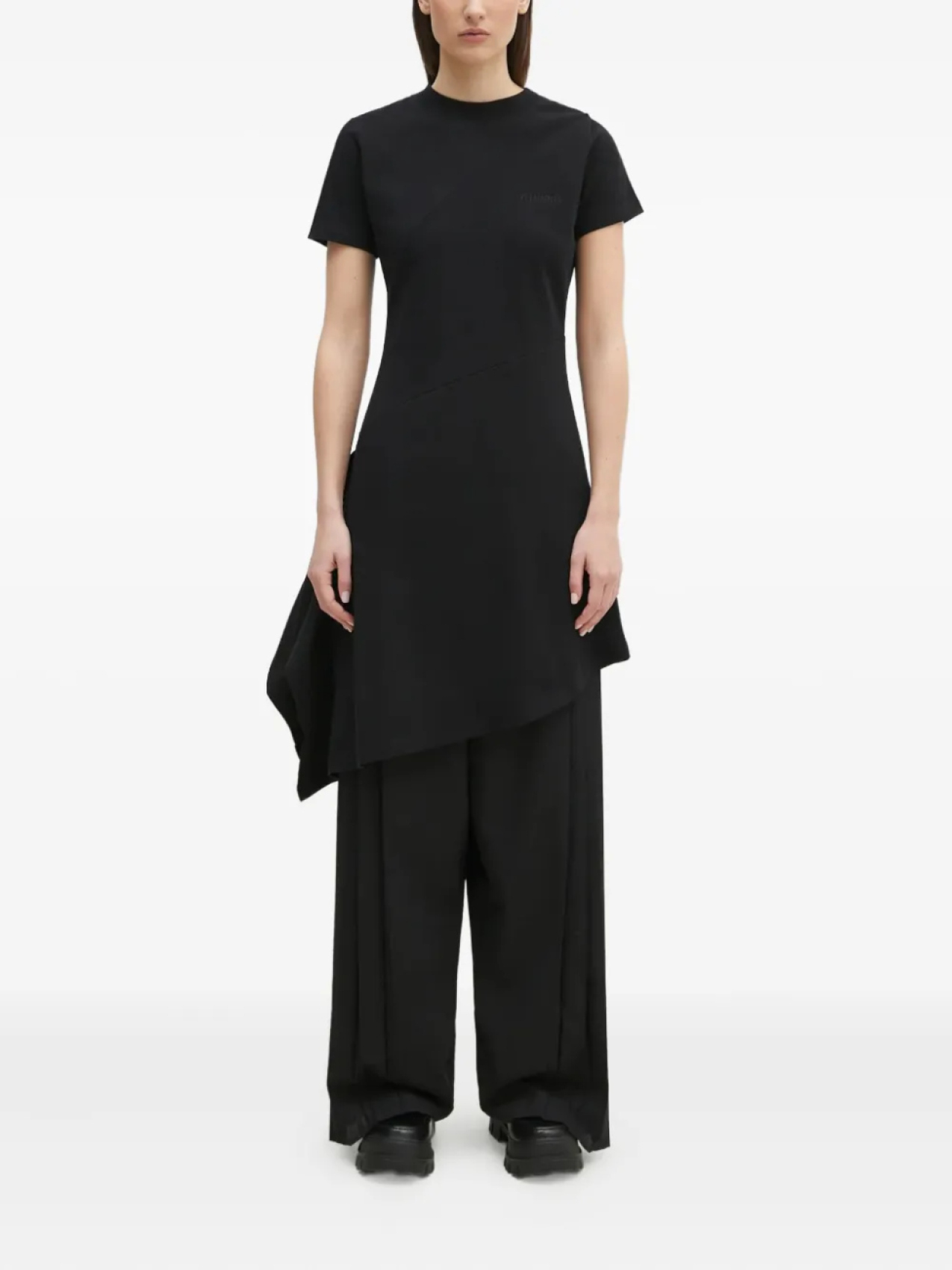 

VETEMENTS асимметричное плиссированное платье, черный