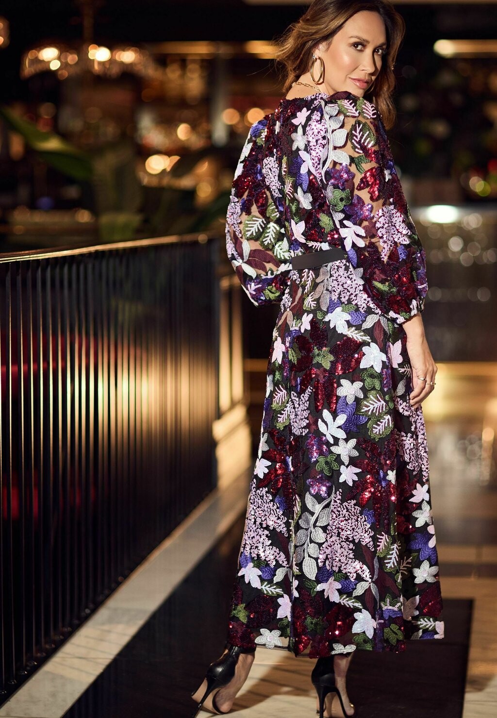 

Платье макси FLORAL SEQUIN EMBELLISHED REGULAR FIT Myleene Klass, черный