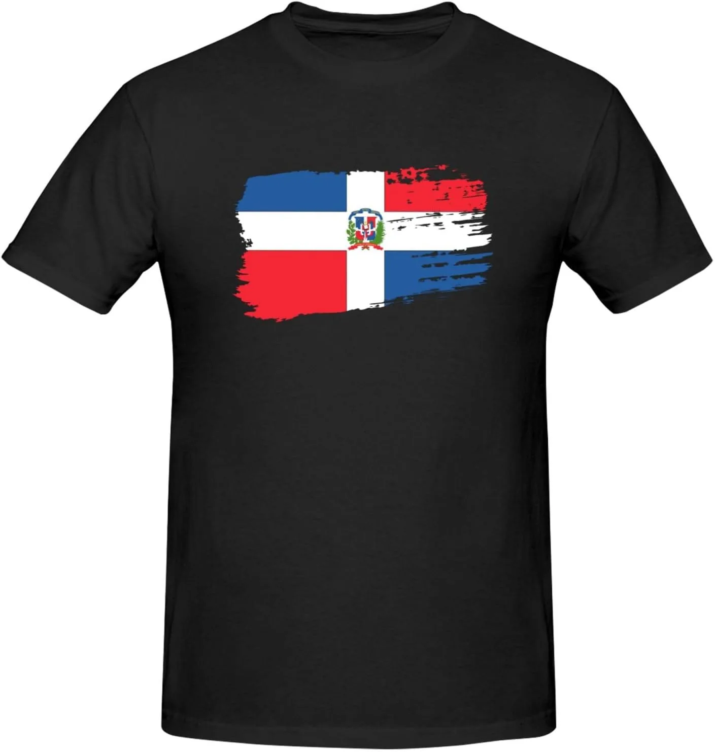 Футболка с коротким рукавом Dominican Republic, мужская, уличный стиль, хлопковая, повседневный топ Generic, черный — фото 4