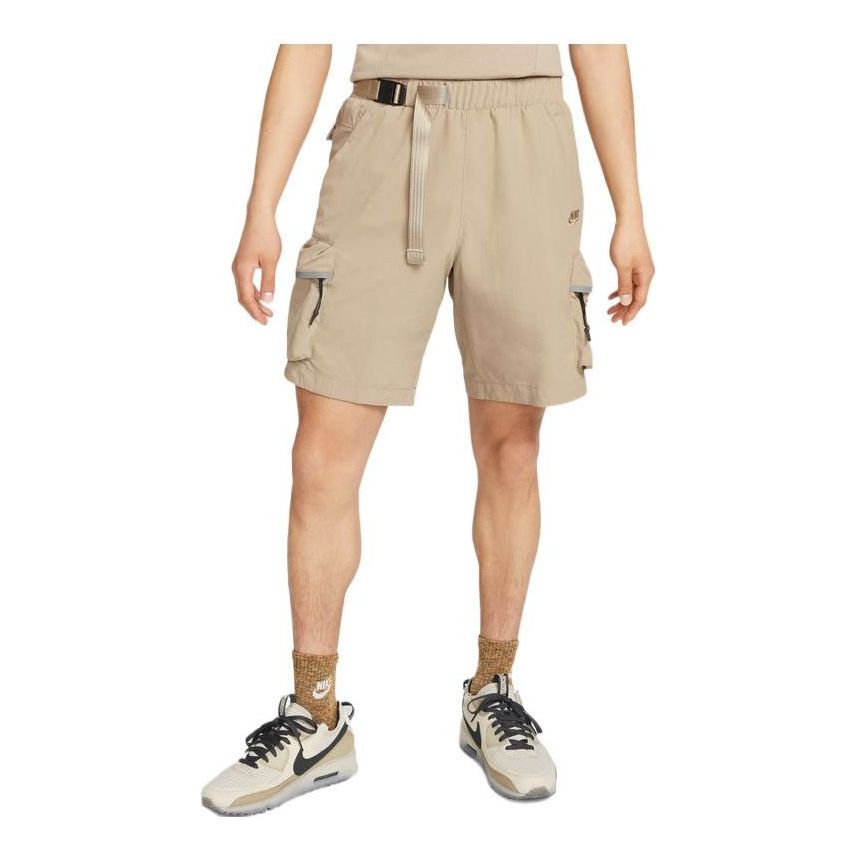 

Шорты Men's Nike Sportswear Tech Pack Solid Color Logo Embroidered Side Elastic Waistband Shorts Khaki DQ4281-247