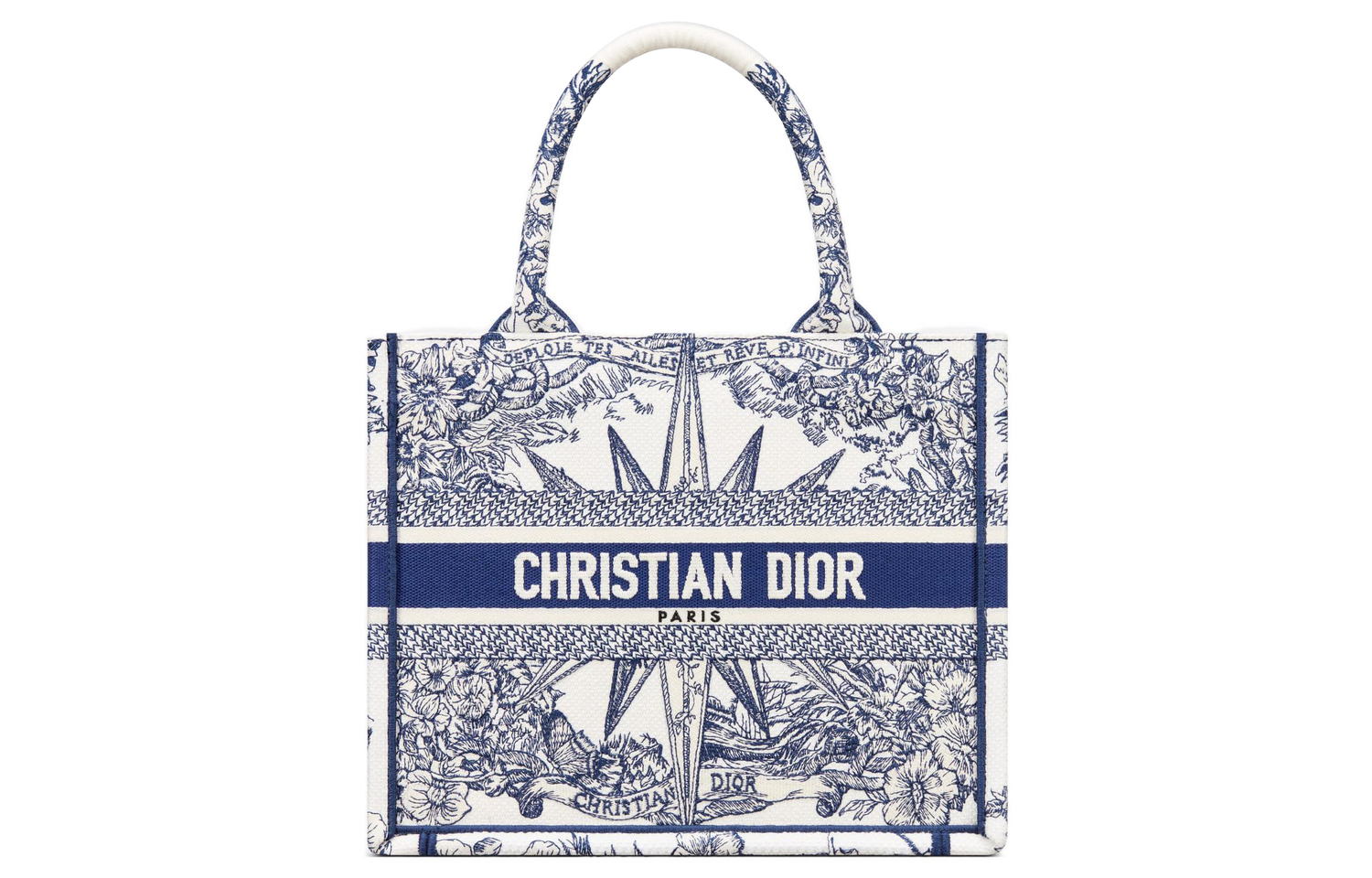 

Сумка-шоппер BookTote с вышивкой, маленькая женская сумка DIOR сине-белая