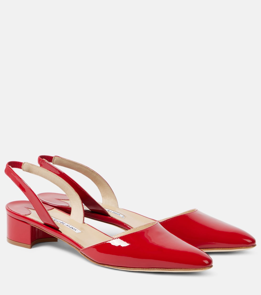 Aspro 30 лаковые туфли-лодочки на ремешке Manolo Blahnik, красный