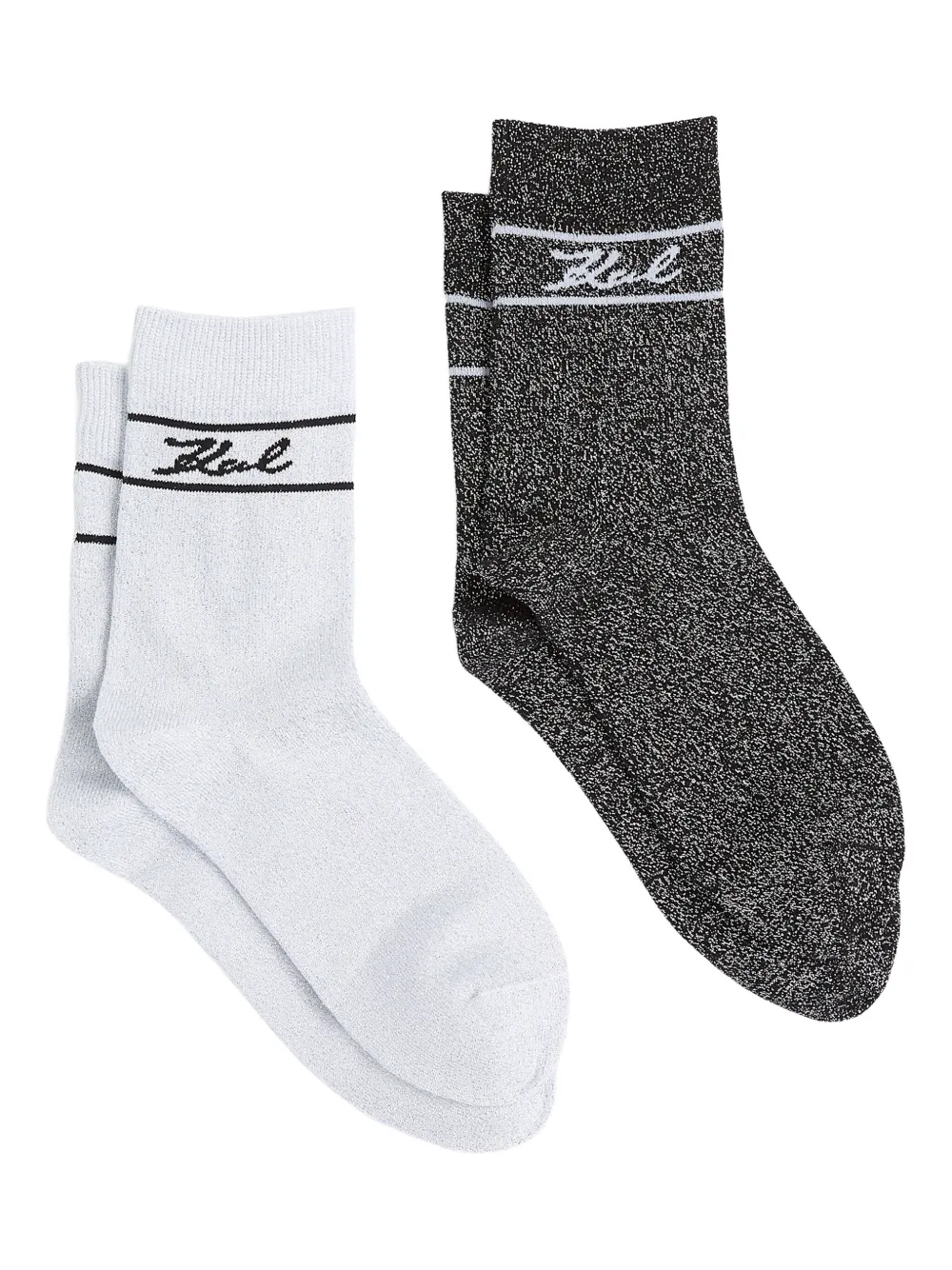 

Комплект Signature из двух пар носков с люрексом KARL LAGERFELD, белый