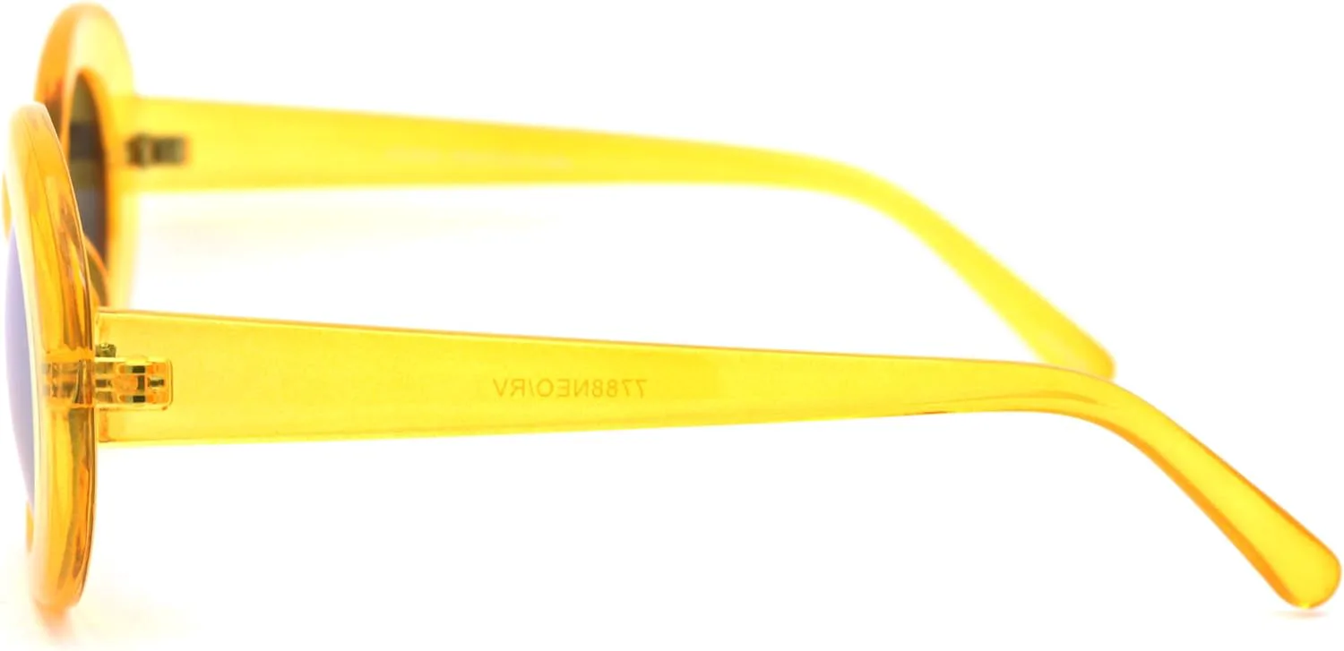 

Женские солнцезащитные очки с цветными зеркальными линзами, в стиле модерн, из толстого пластика, овальной и круглой формы, дизайнерские SA106, Orange Orange Mirror