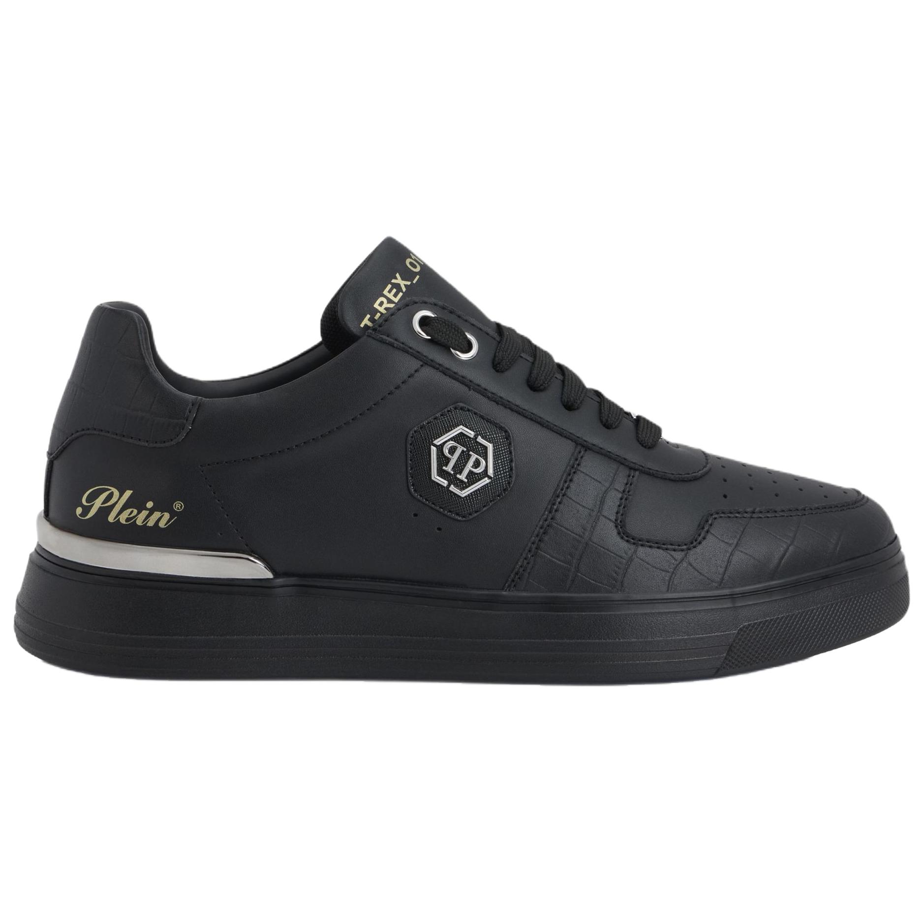 PHILIPP PLEIN Кроссовки для скейтбординга Cow Leather Low top Unisex Black — фото 3