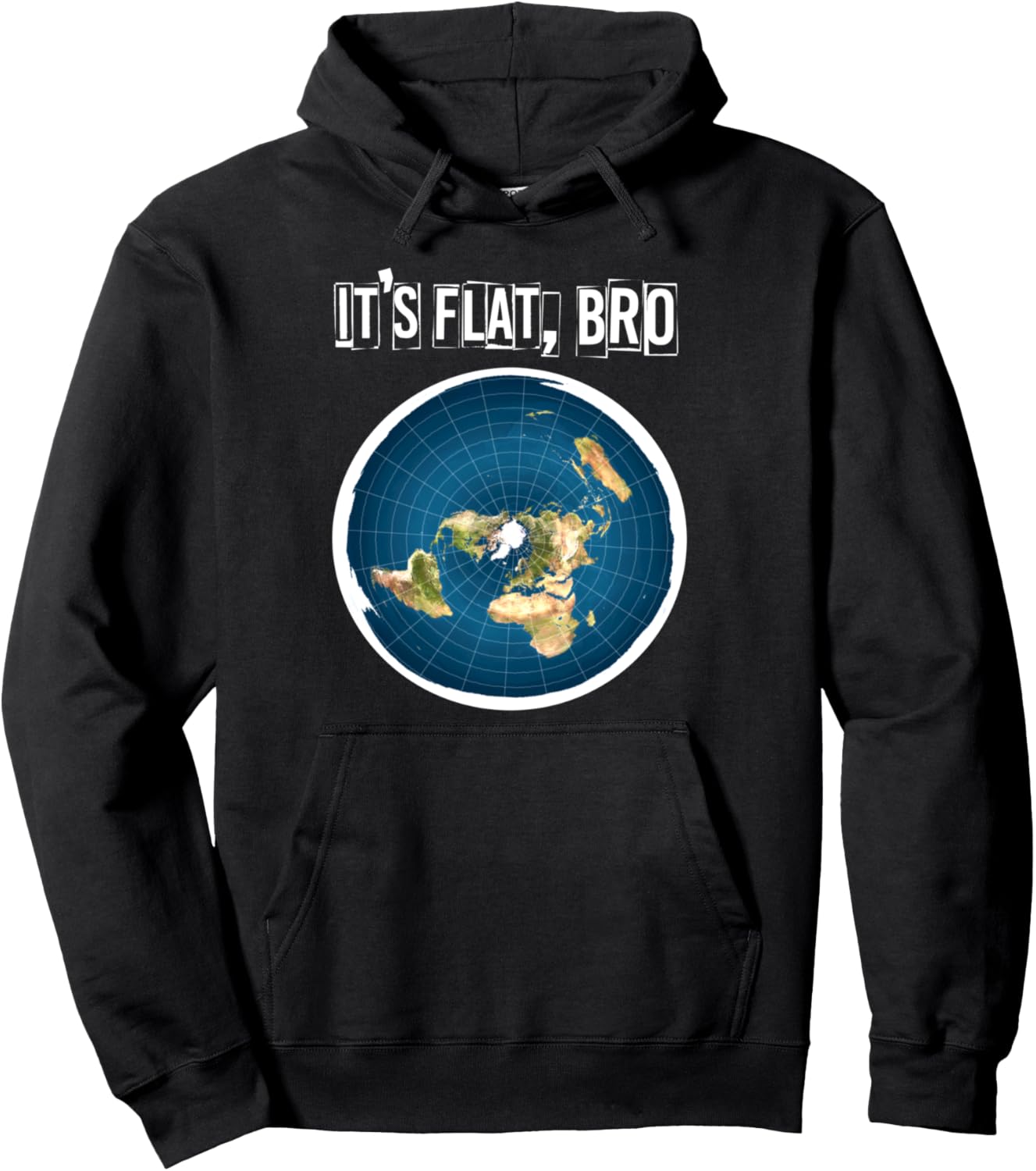 

Толстовка с надписью «Земля плоская, чувак!» Flat Earth Shirts, черный