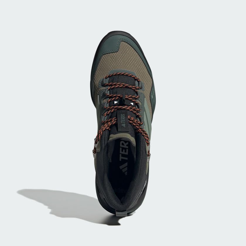 Мужские походные ботинки Adidas Terrex Skychaser Gore-tex средней высоты, черный/зеленый/оливковый — фото 2