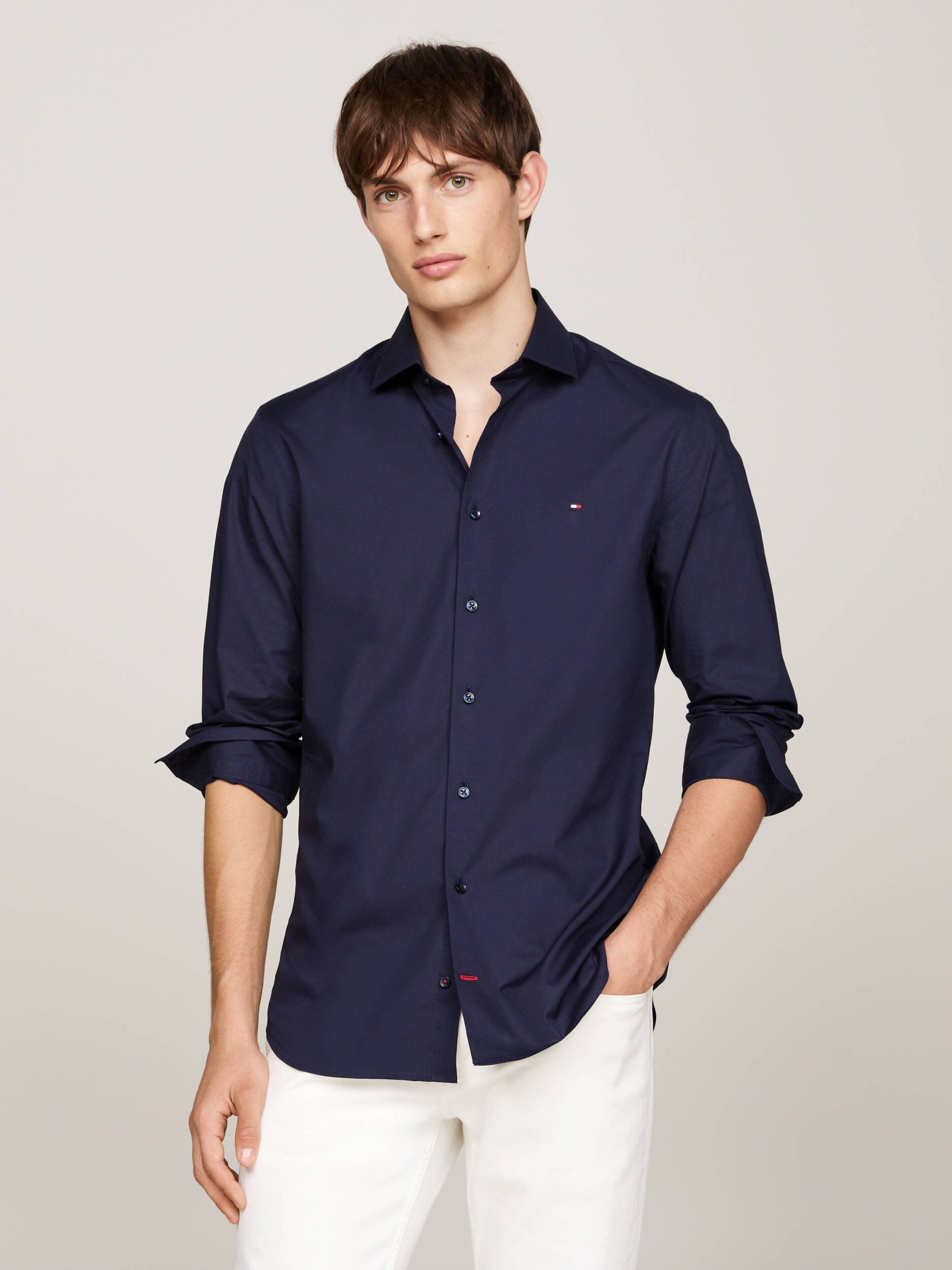 

Рубашка Tommy Hilfiger Slim Fit, темно-синий