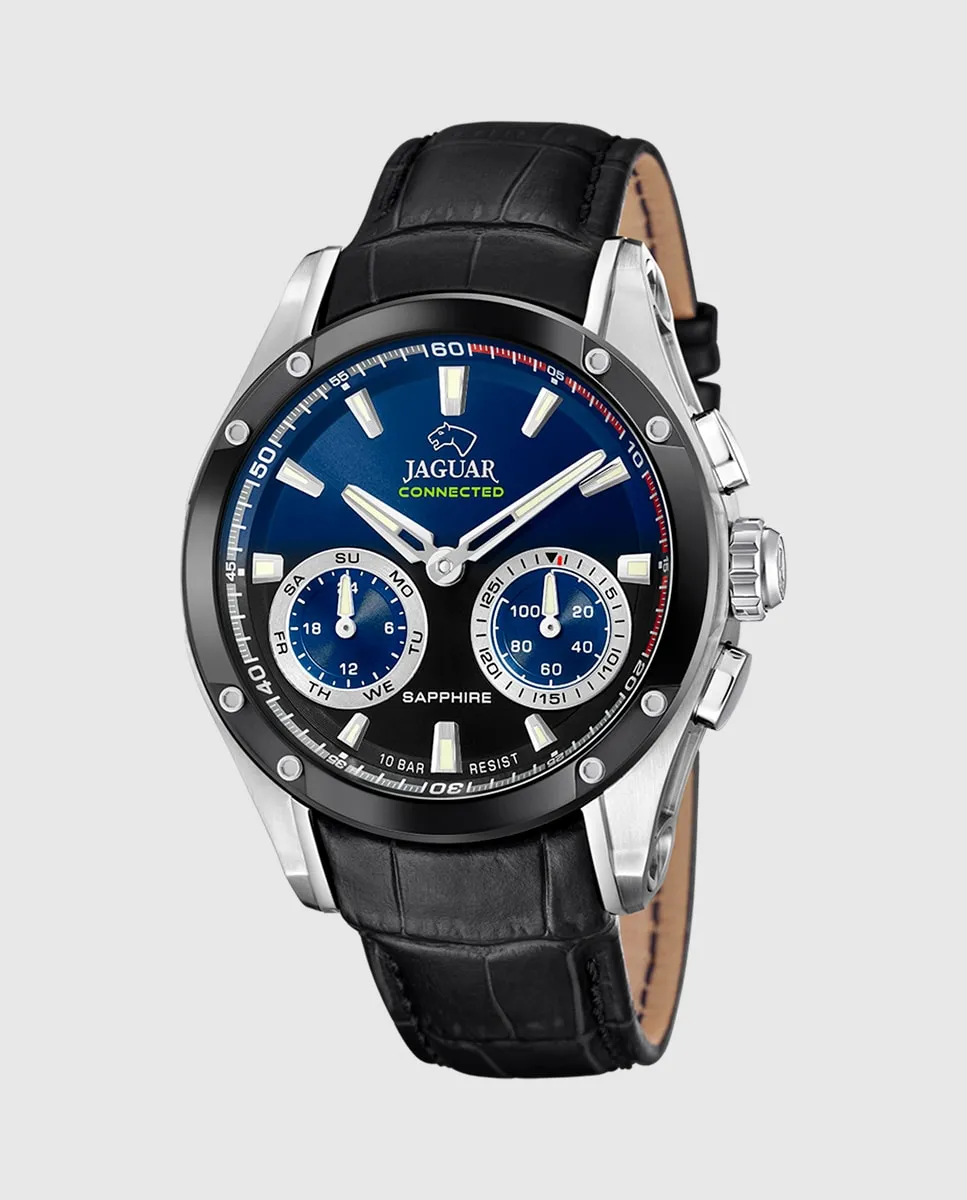 

J958/1 Мужские часы Connected из черной кожи Jaguar, черный