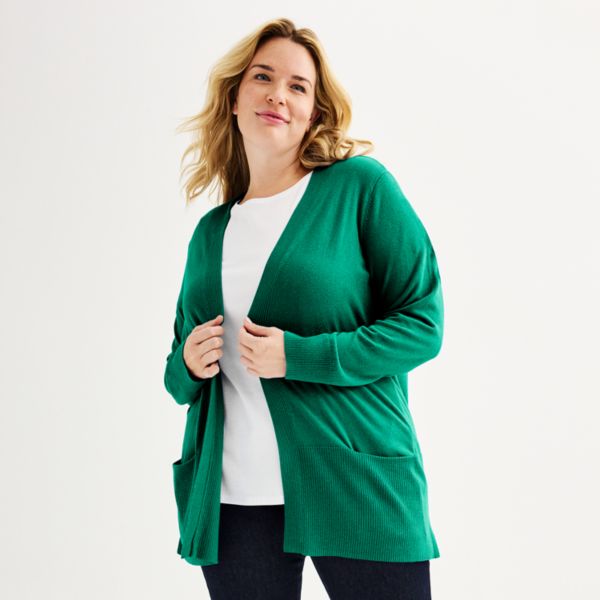 

Кардиган больших размеров с карманами Croft & Barrow, цвет greenway